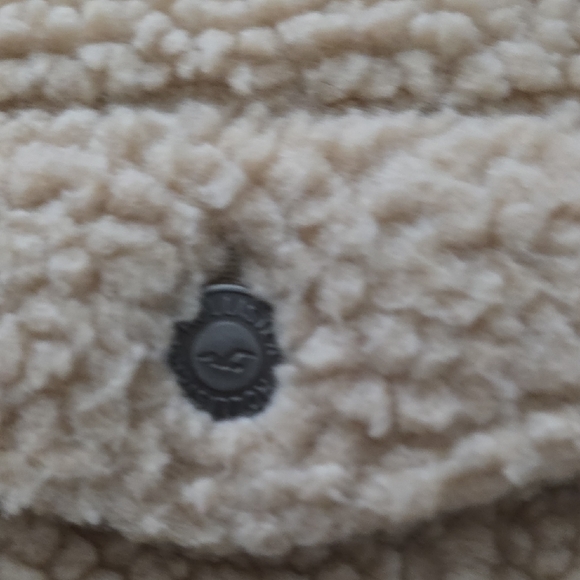 Y2k Hollister Beige Sherpa Jean Jacket - Picture 13 of 15